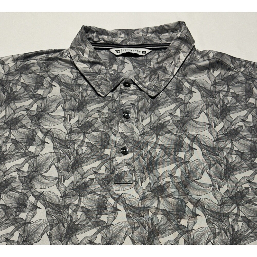 7 Diamonds Polo Stretch Performance Golf Shirt Mens Size XL Geometric Casual